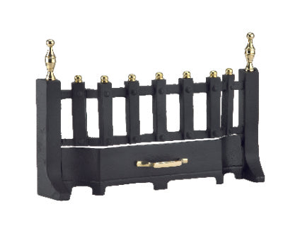 Home Collection 16" Black & Antique Brass Fire Front