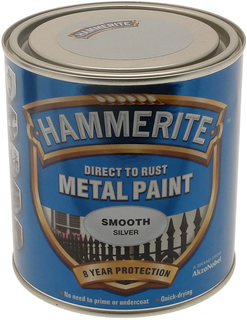Dulux Hammerite Metal Paint Smooth Silver 2.5L