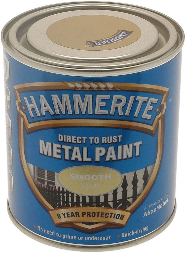 Dulux Hammerite Metal Paint Smooth Gold 250ml
