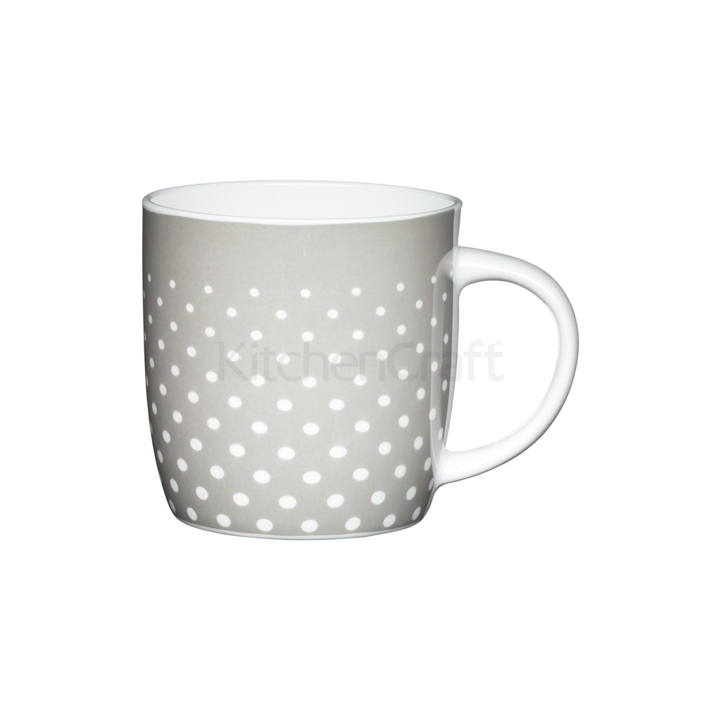 KitchenCraft Barrel Mug Grey Polka Dots 425ml