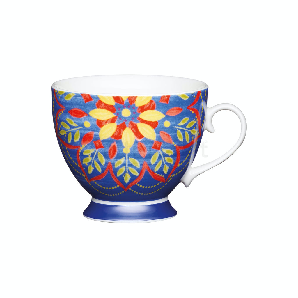 KitchenCraft Footed Mug Moroccan Blue
