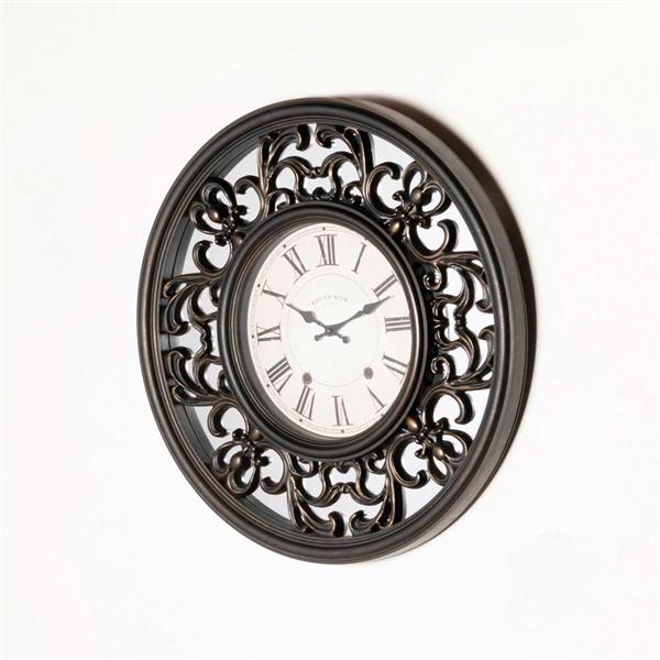 Mirrored Lattice Clock Brushed Charcoal