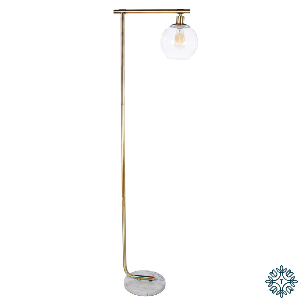 Globe Floor Lamp Marble/Gold 152cm