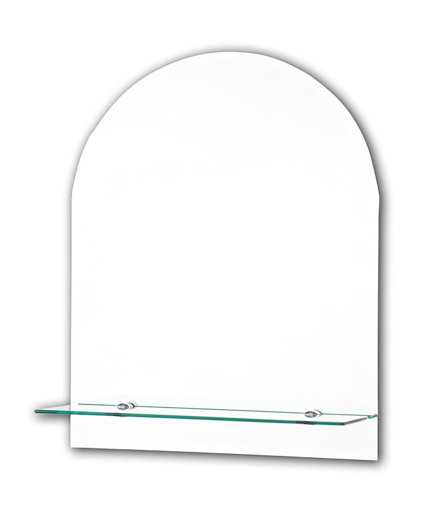 Tema Ensuite Bevelled Mirror Arch Top With Shelf